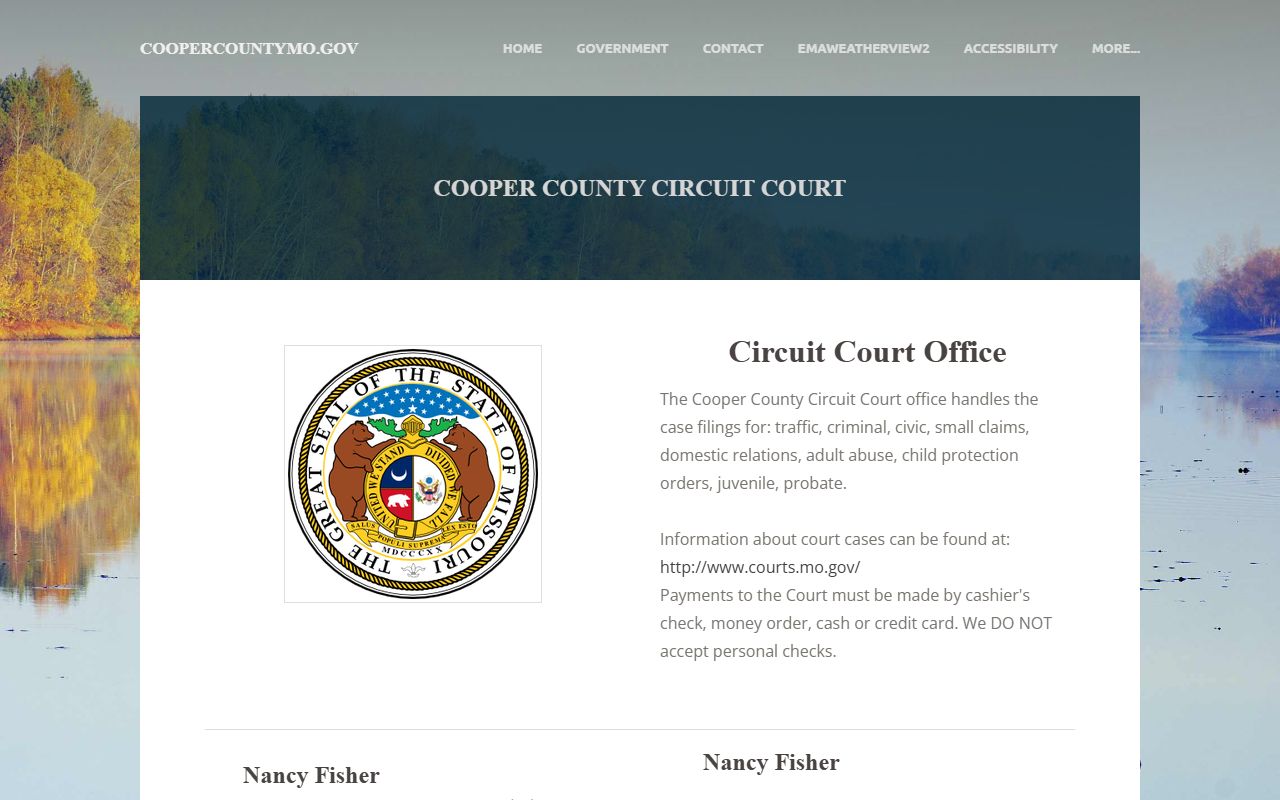 Cooper County court records after jail arrest circuit court page