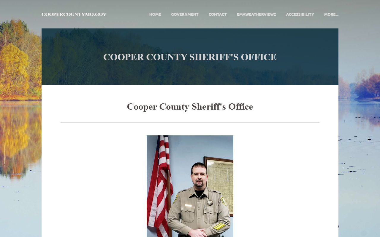 Cooper County sheriff page for jail inmate population records